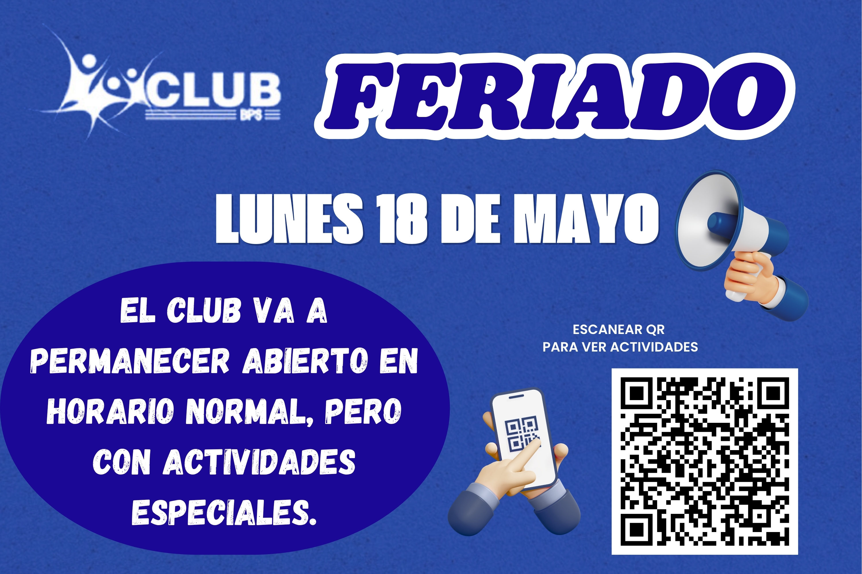 FERIADO LUNES 18 DE MAYO 